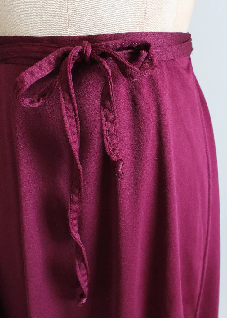 Vintage 1970s Plum Wrap Skirt