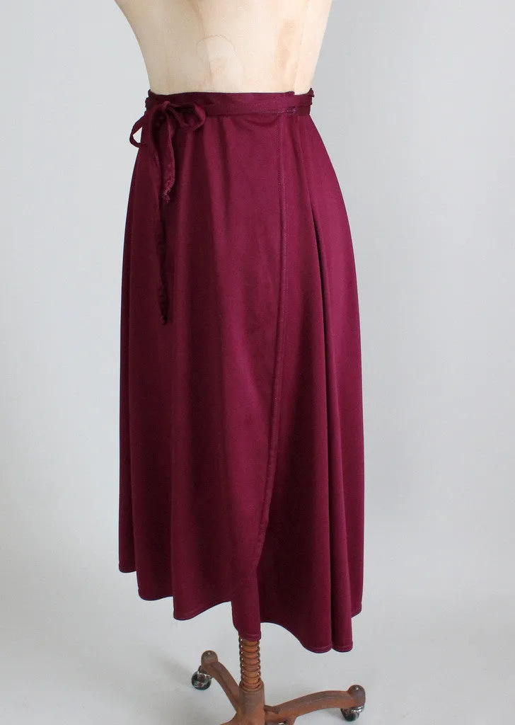 Vintage 1970s Plum Wrap Skirt