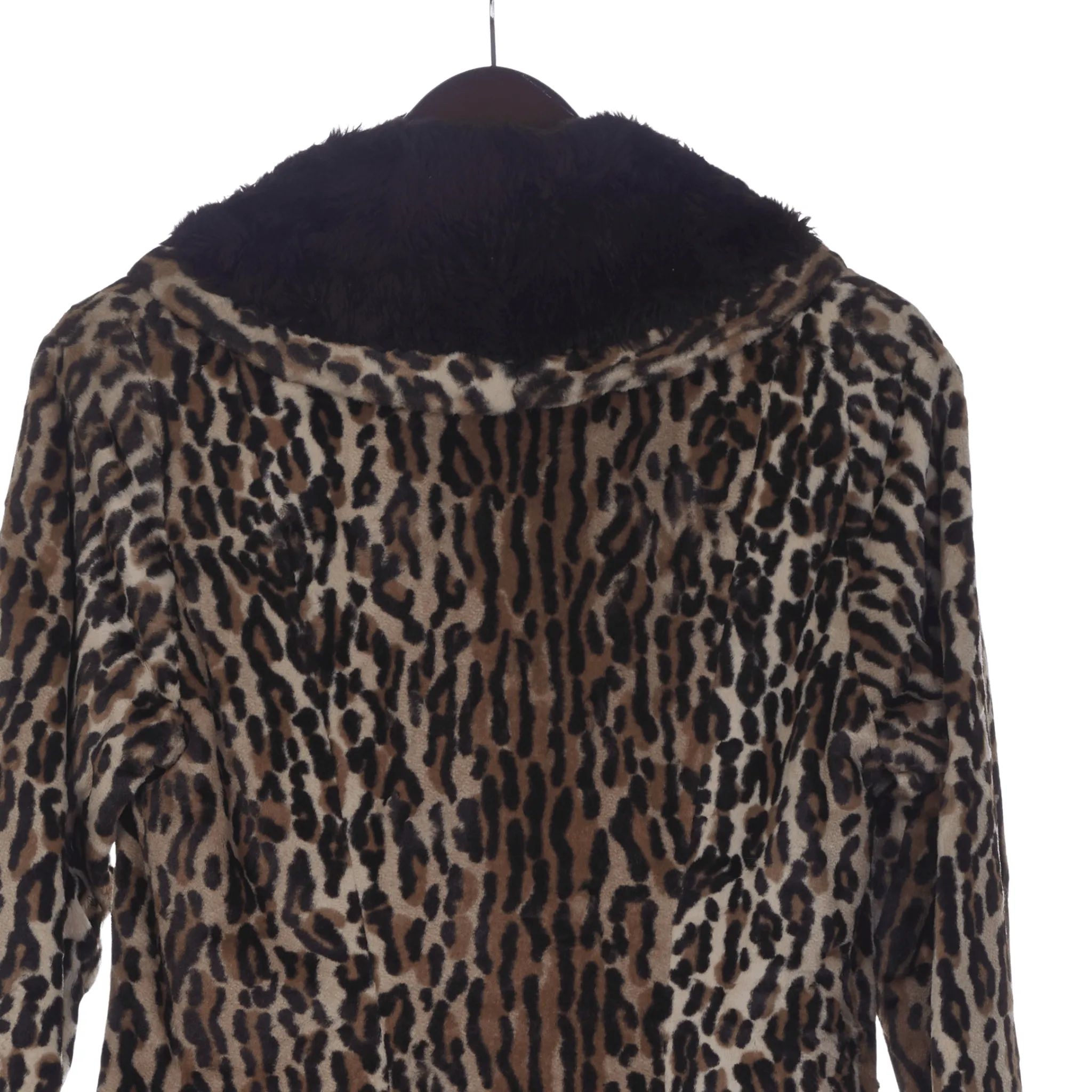 Vintage Faux Fur Leopard Print Long Sleeved Coat UK Size 8.