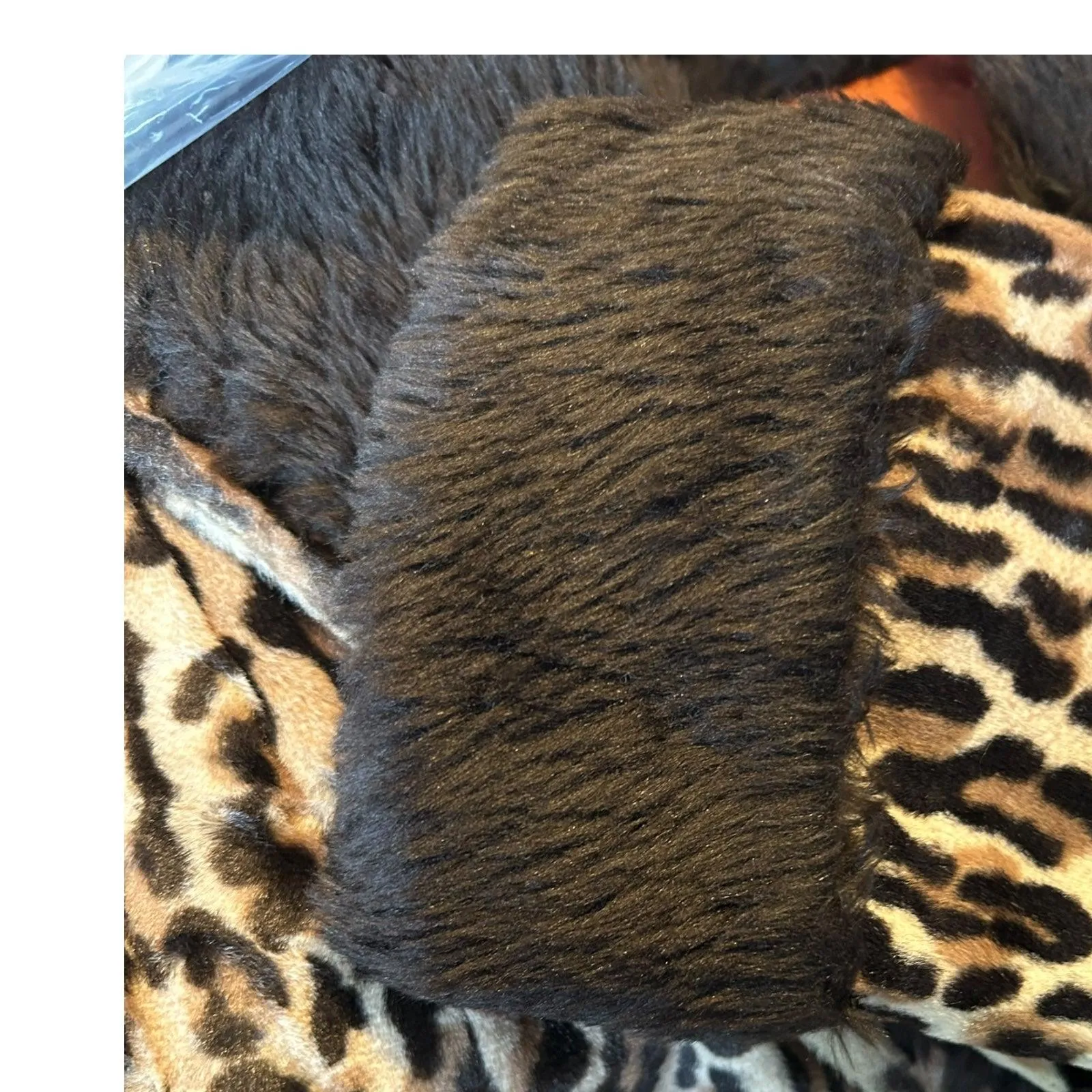 Vintage Faux Fur Leopard Print Long Sleeved Coat UK Size 8.