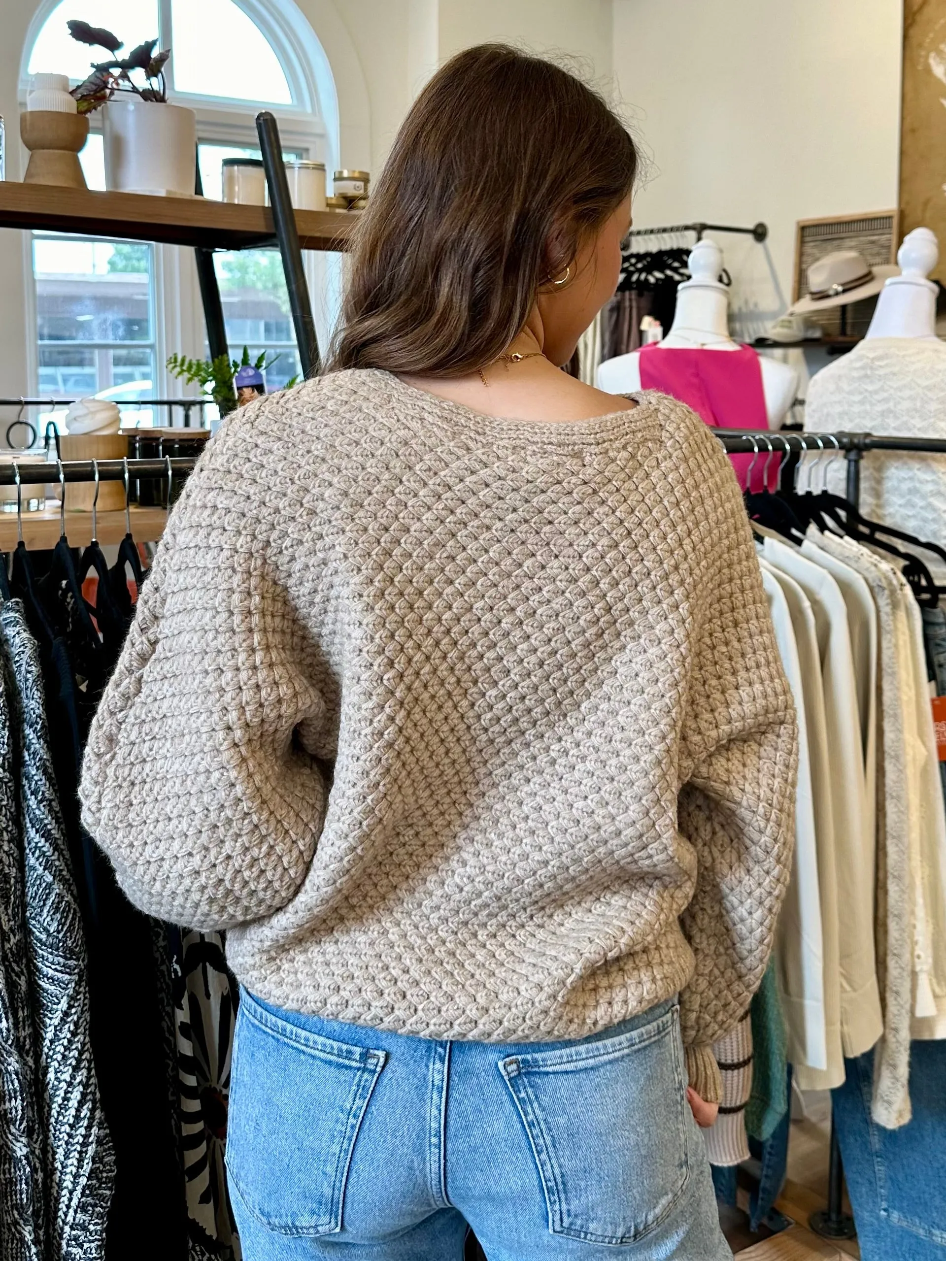 Walnut Waffle Sweater