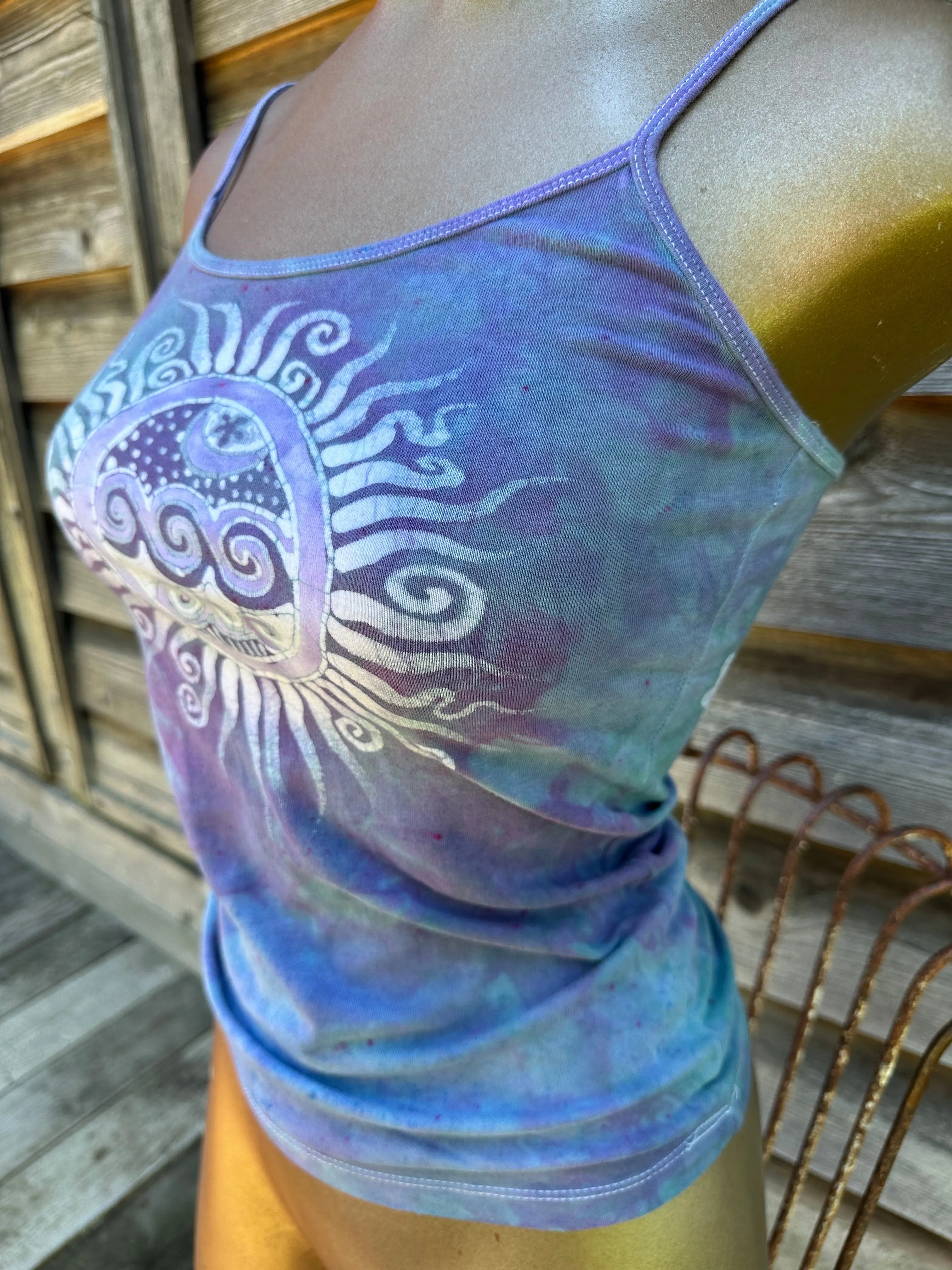 Waves and Sunshine Hand Painted Batik Tank Top