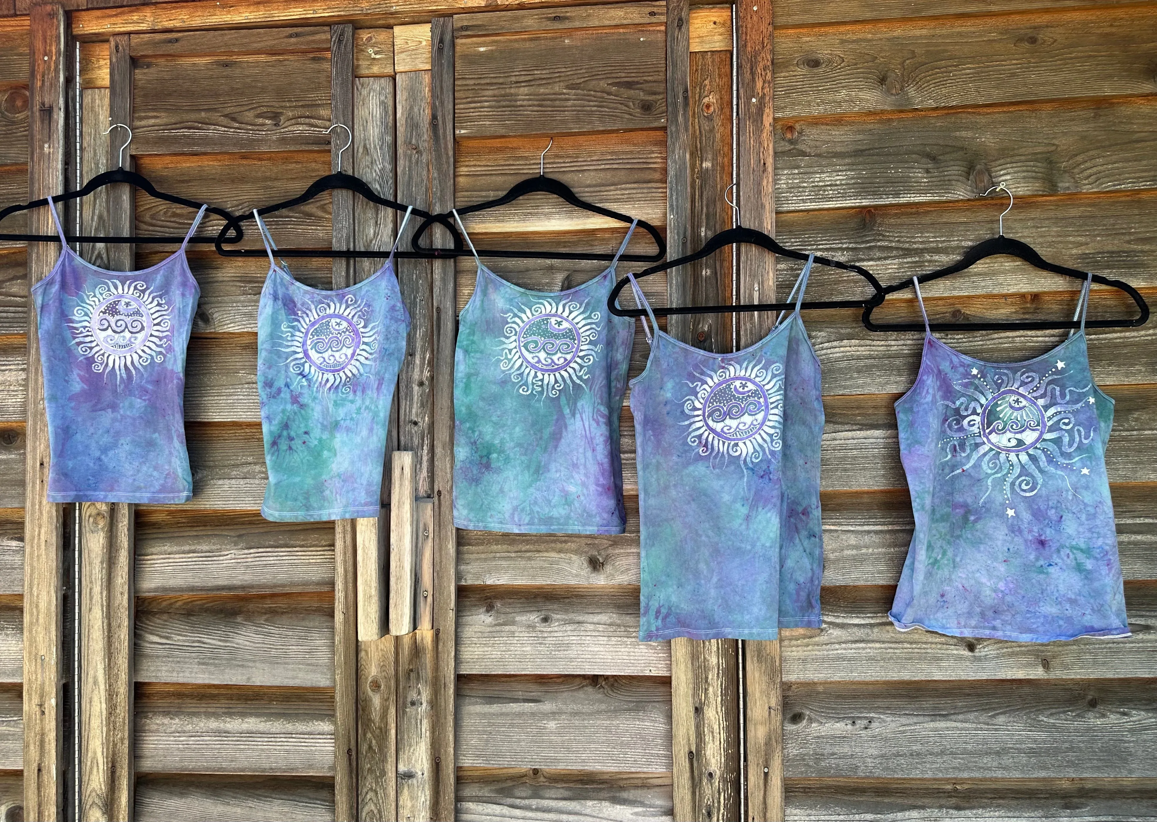 Waves and Sunshine Hand Painted Batik Tank Top