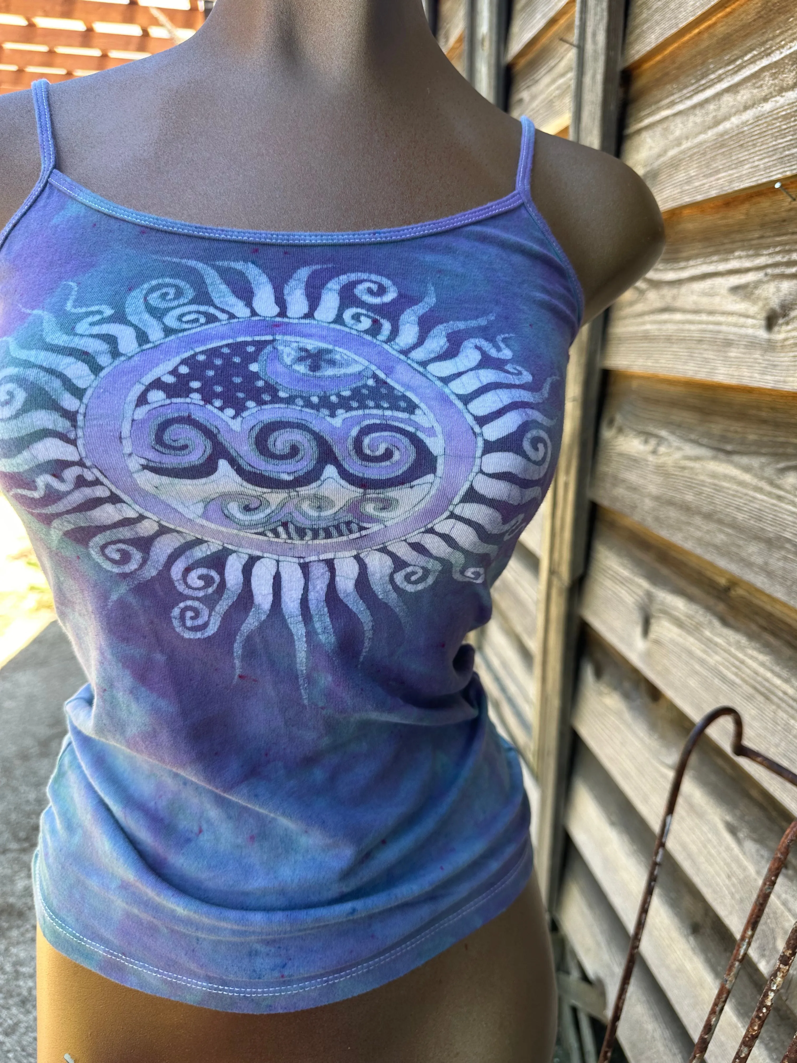 Waves and Sunshine Hand Painted Batik Tank Top