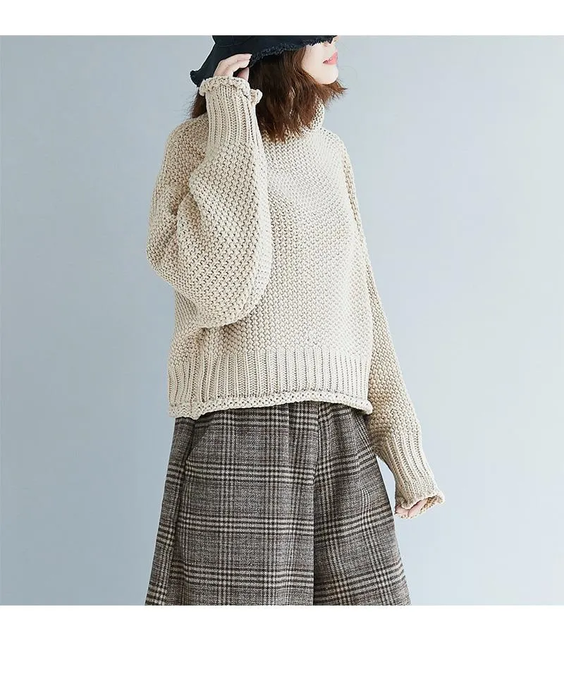 Women High Neck Knitting Sweaters