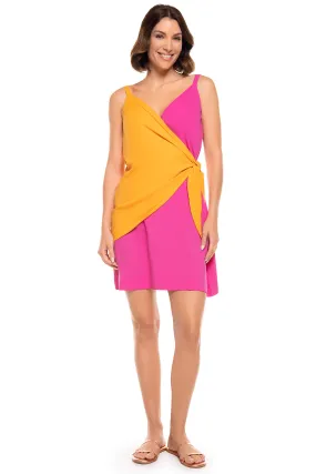 Women's Vizcaya Wrap Dress  |  Apricot Crush / Magnolia Pink Colorblock