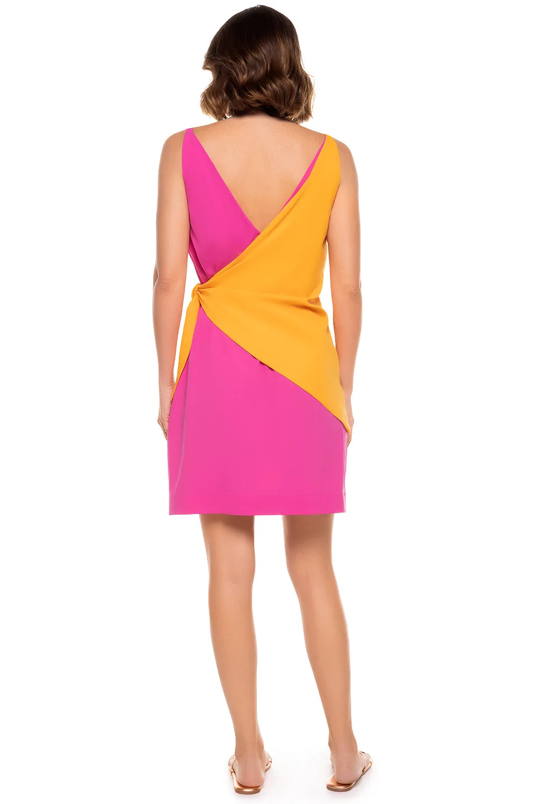 Women's Vizcaya Wrap Dress  |  Apricot Crush / Magnolia Pink Colorblock