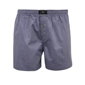 Woven Cotton Boxer Shorts Blue Dot