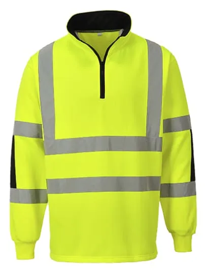 Xenon Rugby 1/4 zip Hi Viz Sweatshirt Portwest RIS3279 - B308