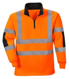 Xenon Rugby 1/4 zip Hi Viz Sweatshirt Portwest RIS3279 - B308